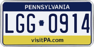 PA license plate LGG0914