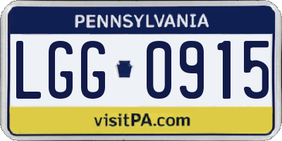 PA license plate LGG0915