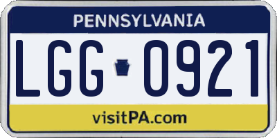 PA license plate LGG0921