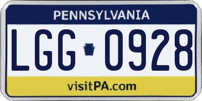 PA license plate LGG0928
