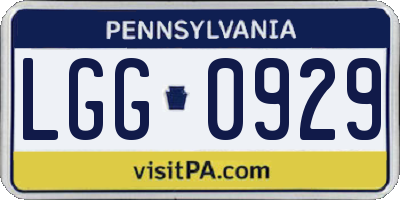 PA license plate LGG0929
