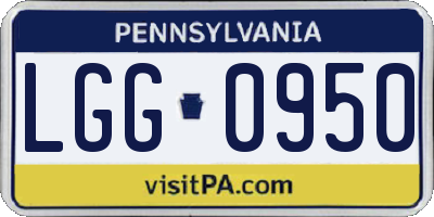 PA license plate LGG0950