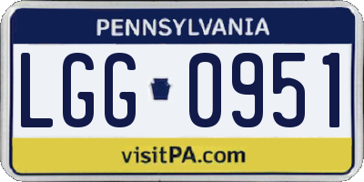 PA license plate LGG0951
