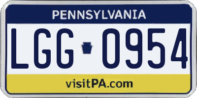 PA license plate LGG0954