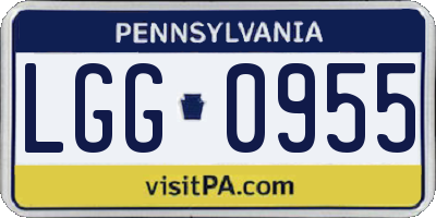 PA license plate LGG0955