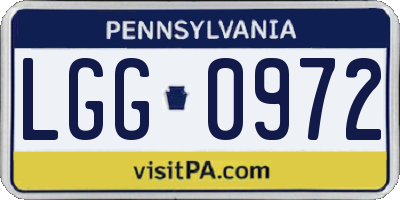 PA license plate LGG0972