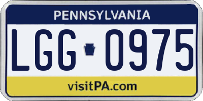 PA license plate LGG0975