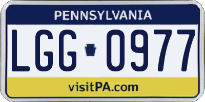 PA license plate LGG0977