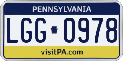 PA license plate LGG0978
