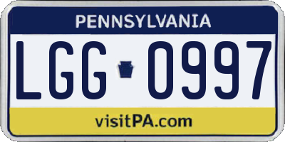 PA license plate LGG0997