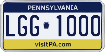 PA license plate LGG1000