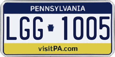 PA license plate LGG1005