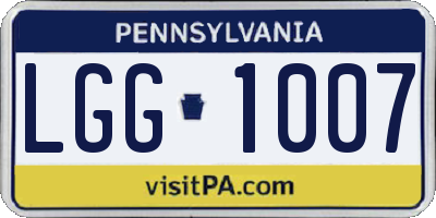 PA license plate LGG1007