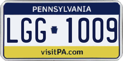 PA license plate LGG1009