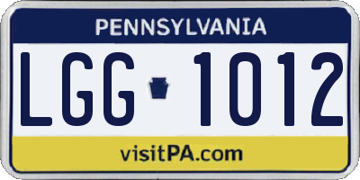 PA license plate LGG1012