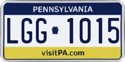 PA license plate LGG1015