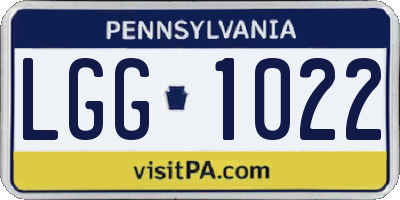 PA license plate LGG1022