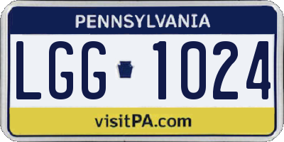 PA license plate LGG1024