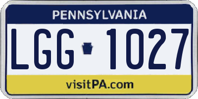 PA license plate LGG1027