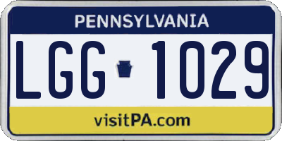PA license plate LGG1029