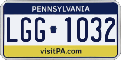 PA license plate LGG1032