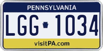 PA license plate LGG1034