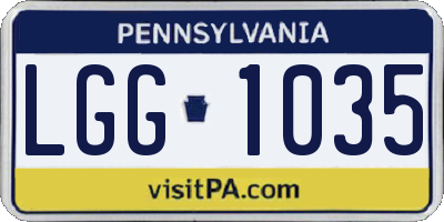 PA license plate LGG1035