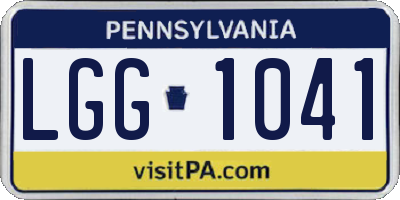 PA license plate LGG1041