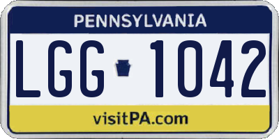 PA license plate LGG1042