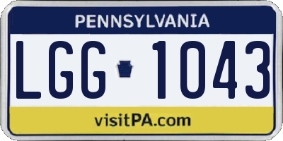 PA license plate LGG1043