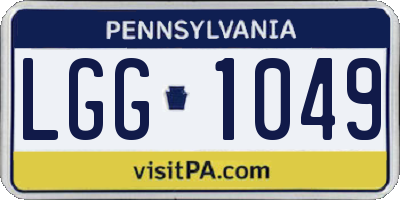 PA license plate LGG1049