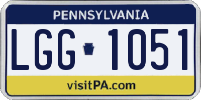 PA license plate LGG1051