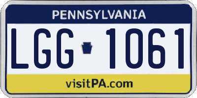 PA license plate LGG1061