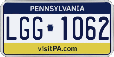 PA license plate LGG1062