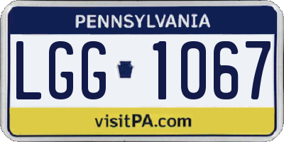 PA license plate LGG1067