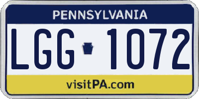 PA license plate LGG1072