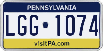 PA license plate LGG1074