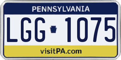 PA license plate LGG1075