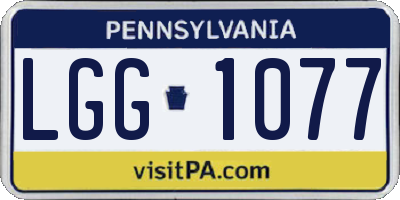 PA license plate LGG1077