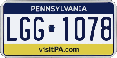 PA license plate LGG1078