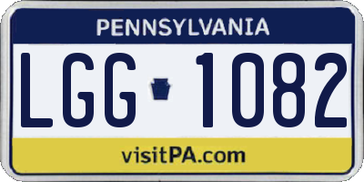 PA license plate LGG1082