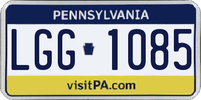 PA license plate LGG1085