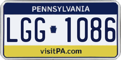 PA license plate LGG1086