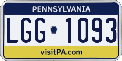PA license plate LGG1093