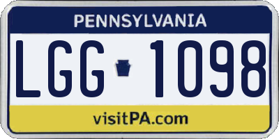 PA license plate LGG1098