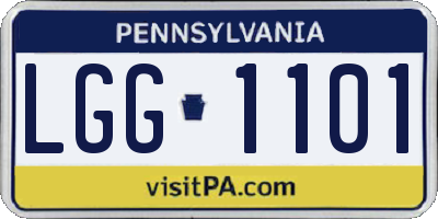 PA license plate LGG1101
