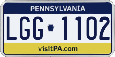 PA license plate LGG1102