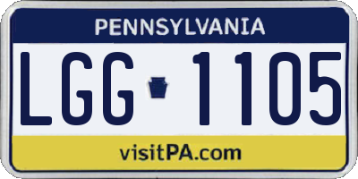 PA license plate LGG1105
