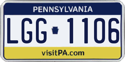 PA license plate LGG1106