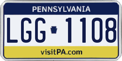 PA license plate LGG1108